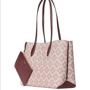 NWOT Kate Spade Large All Day Spade Flower Coated Canvas Tote with Wristlet